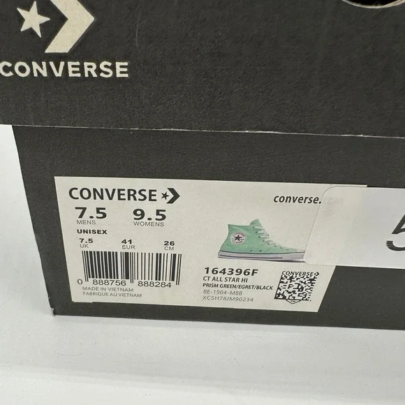 Converse Shoes Unisex Mens 7.5 Womens 9 Mint‎ Chuck Taylor All Star 164396F NEW - Picture 7 of 8